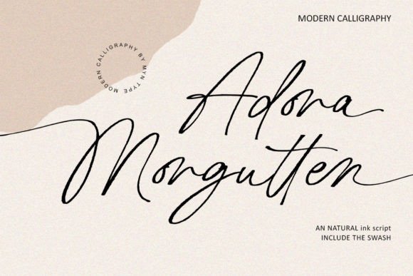 Adora Morgutten Font for Handmade Labels and Art