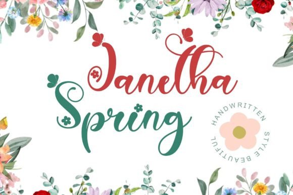 Janetha Spring: A Handwritten Font for Crafters and Product Designers