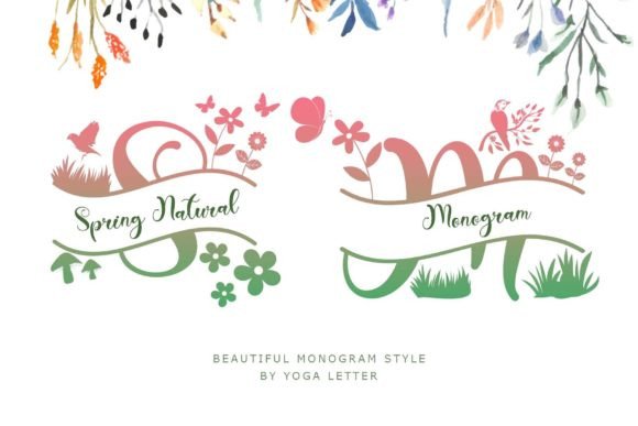 Spring Natural Monogram: A Delicate, Nature-Inspired Font for Handmade Labels and Printables